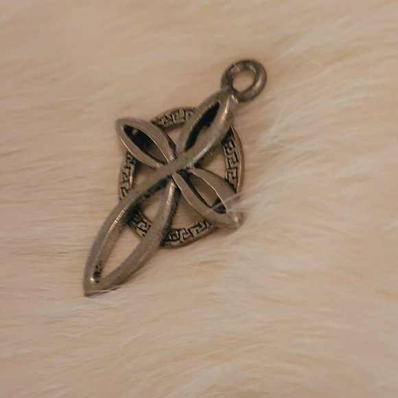 VIntage R I Bead and Comp Pewter Celtic Cross Pendant Charm Religious 6405 - Picture 3 of 7